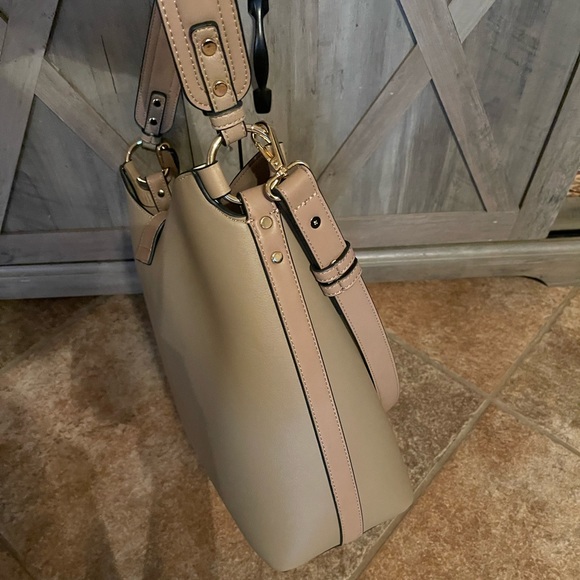 Topshop Double Strap Shoulder Beige Bag - Picture 6 of 11